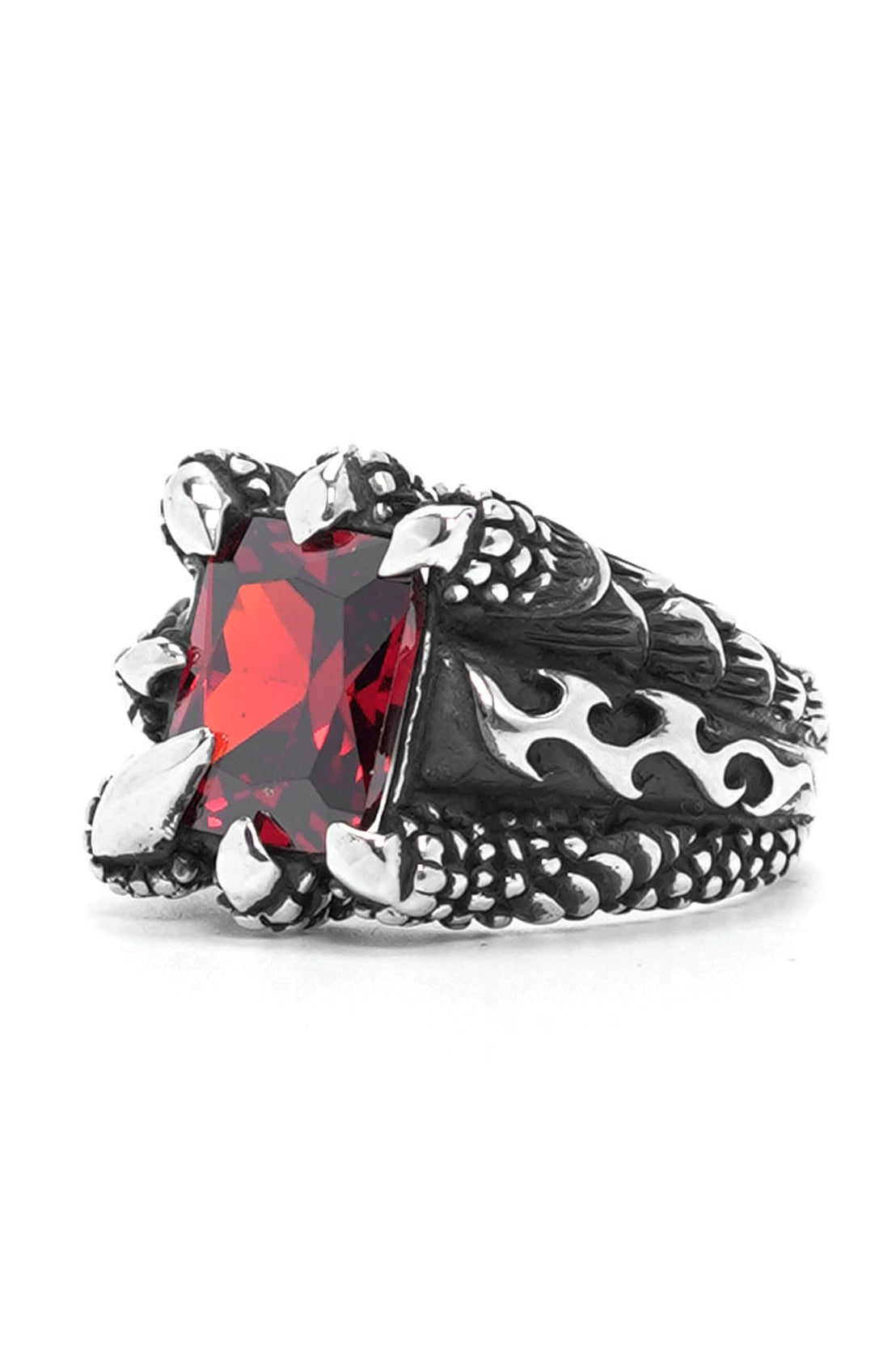Retro Dragon Claw Close Inlaid Zircon Crystal Ring