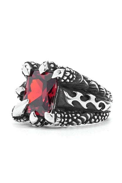 Retro Dragon Claw Close Inlaid Zircon Crystal Ring