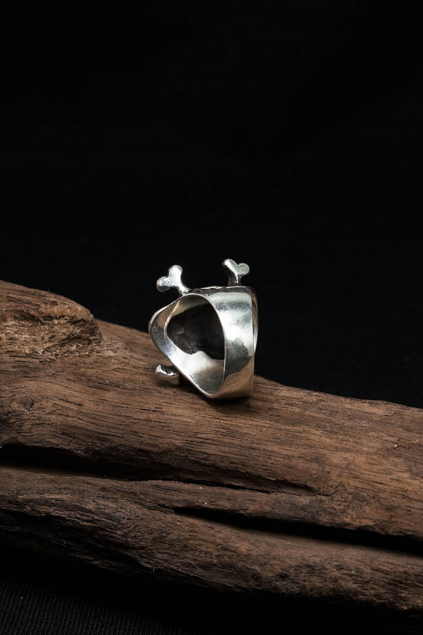 Skull Skeleton Bone 925 Sterling Silver Retro Ring