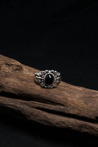 Black Onyx 925 Sterling Silver Retro Ring