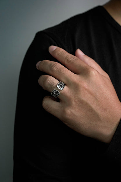 Retro 925 Silver Crown Open Ring