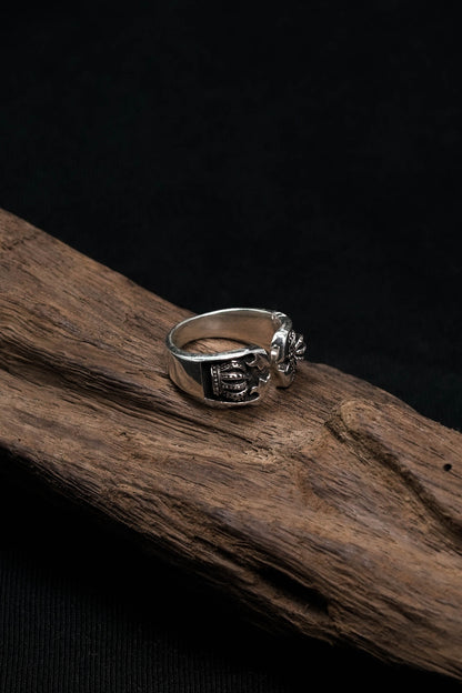 Retro 925 Silver Crown Open Ring