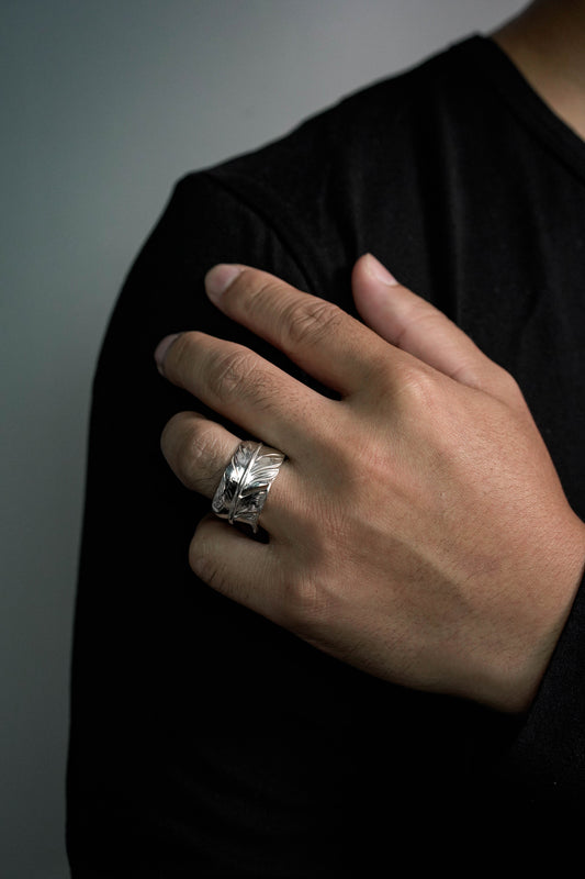 Silver Feather Ring