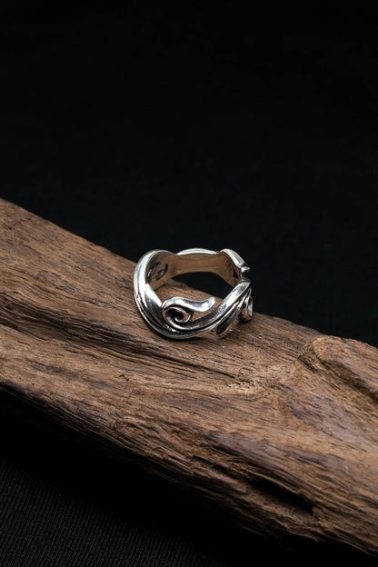 Leaf Ring Retro 925 Sterling Silver
