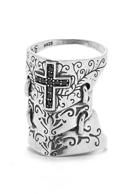 Sterling Silver Retro Spartan Hero Helmet Mask Ring