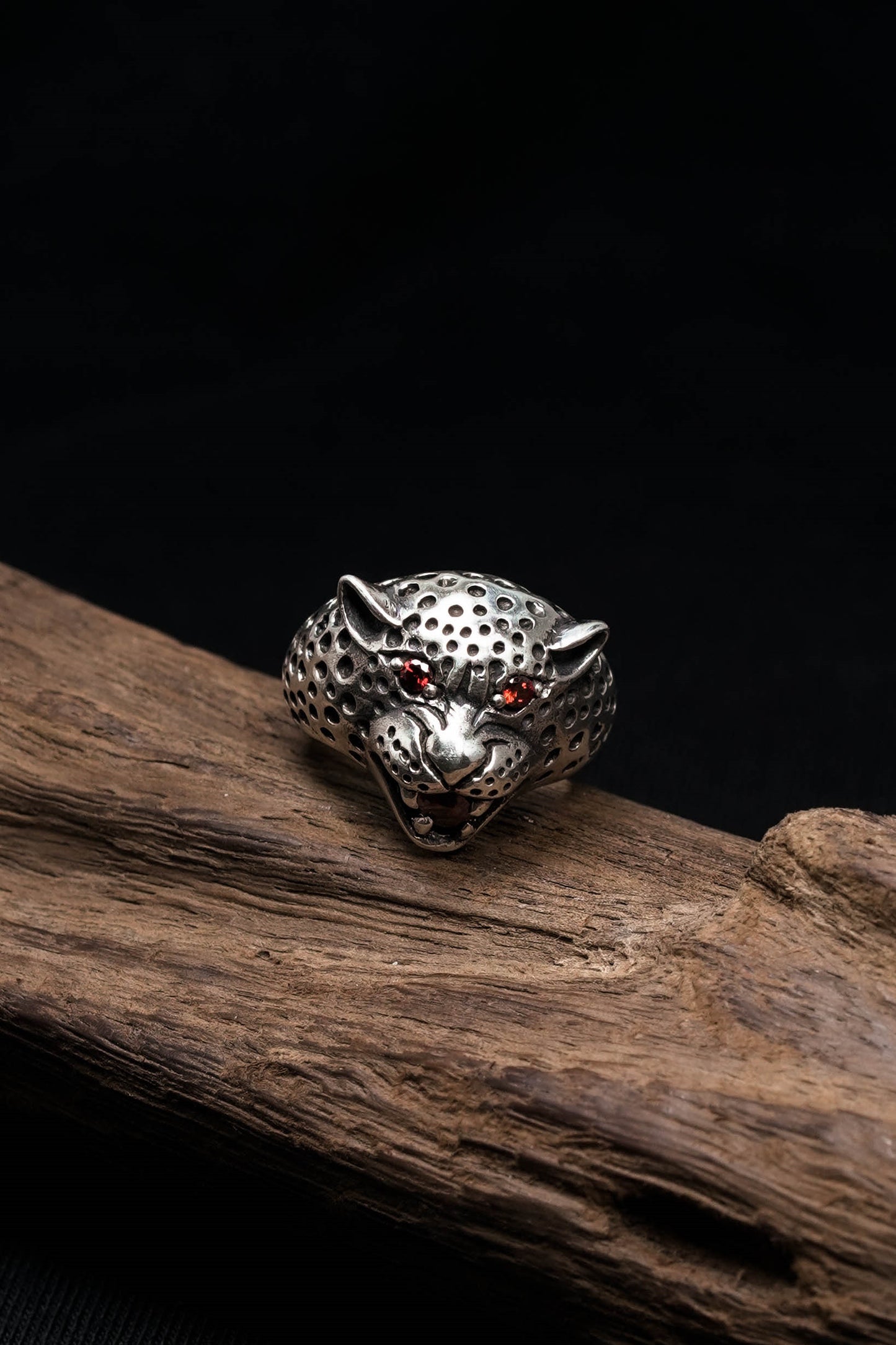 Leopard Head 925 Sterling Silver Retro Ring
