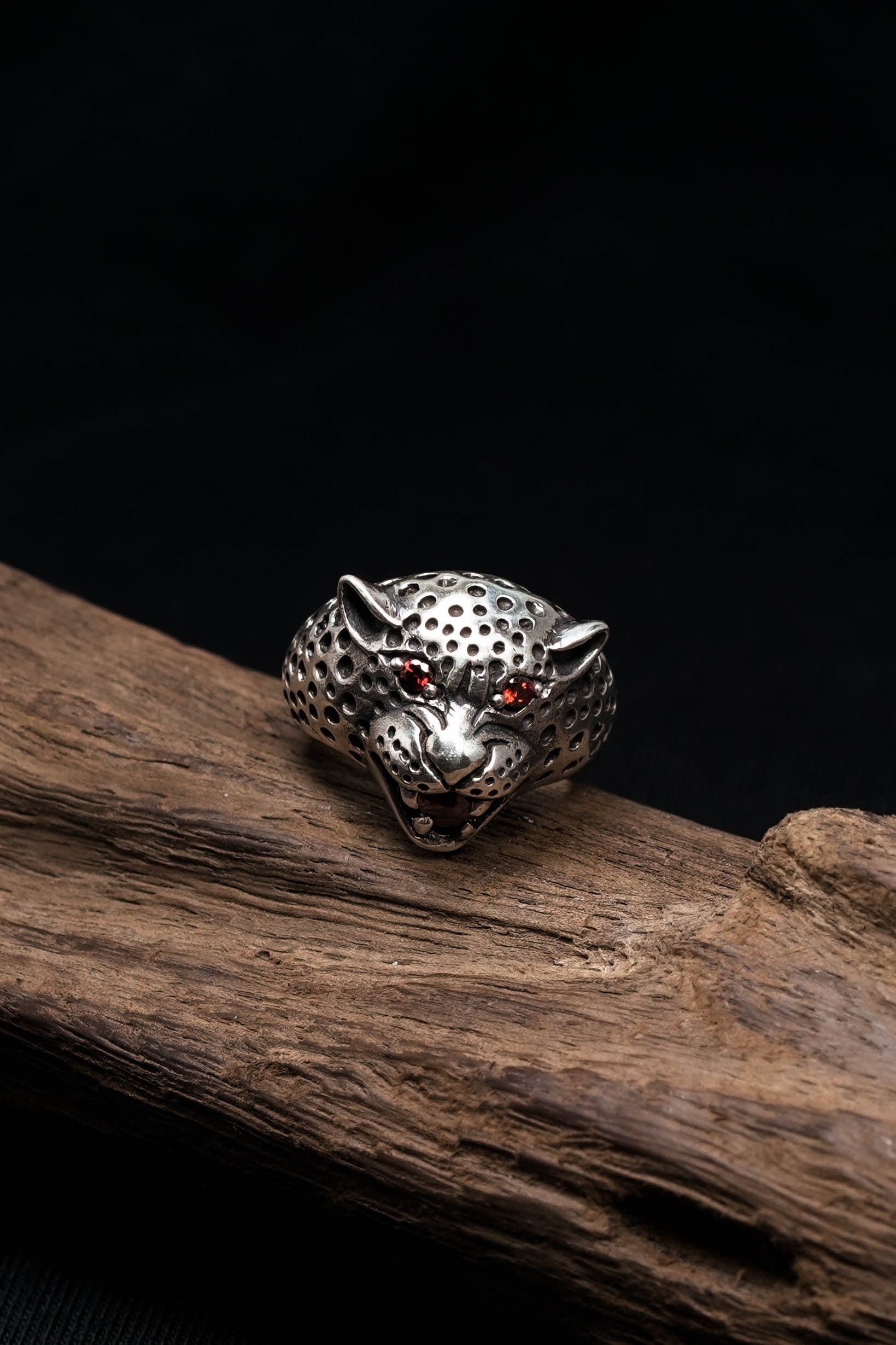 Leopard Head 925 Sterling Silver Retro Ring