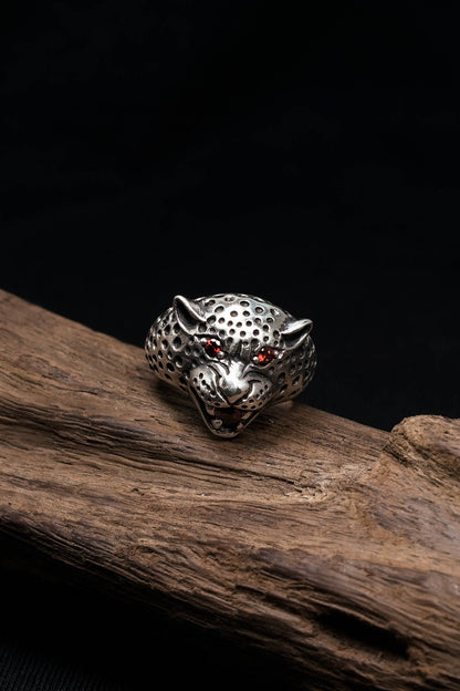 Leopard Head 925 Sterling Silver Retro Ring