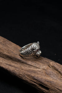 Leopard Head 925 Sterling Silver Retro Ring