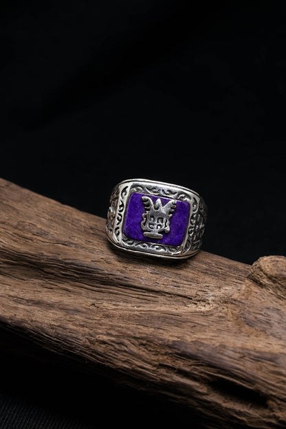 Lapis Onyx Eagle 925 Sterling Silver Retro Ring