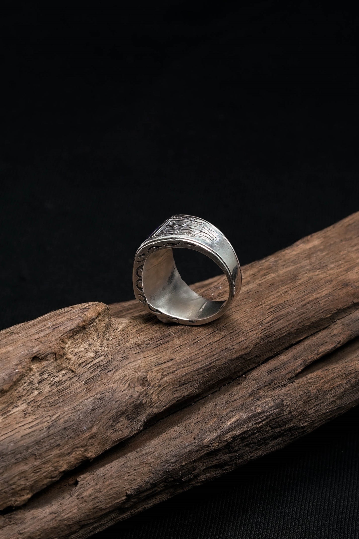 Lapis Onyx Eagle 925 Sterling Silver Retro Ring