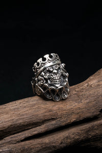 Retro Silver Personality King Skull Ring