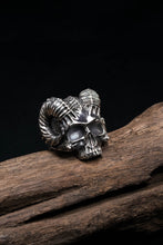 Load image into Gallery viewer, Retro Sheep Head Skull Silver Rings
