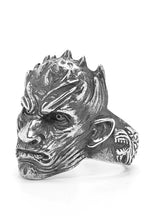 Load image into Gallery viewer, Retro Skeleton Wolf Totem Man Silver Ring
