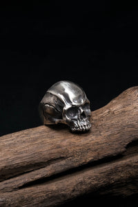 925 Sterling Silver Retro Skinny Skull Ring
