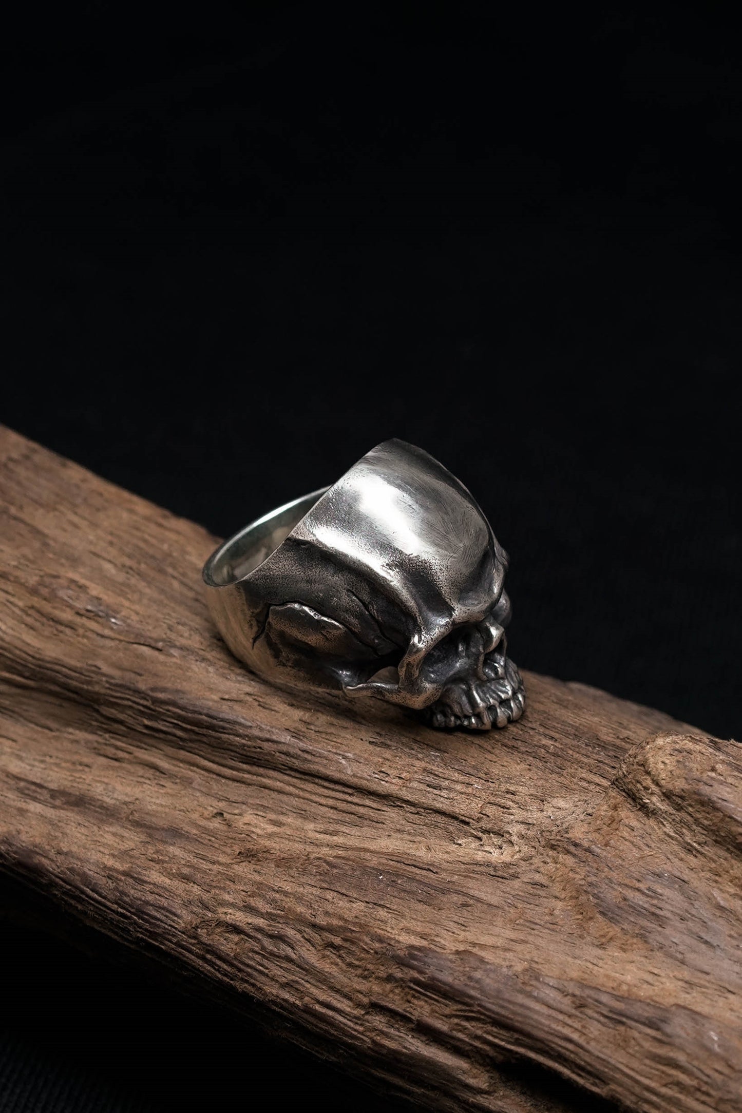 925 Sterling Silver Retro Skinny Skull Ring