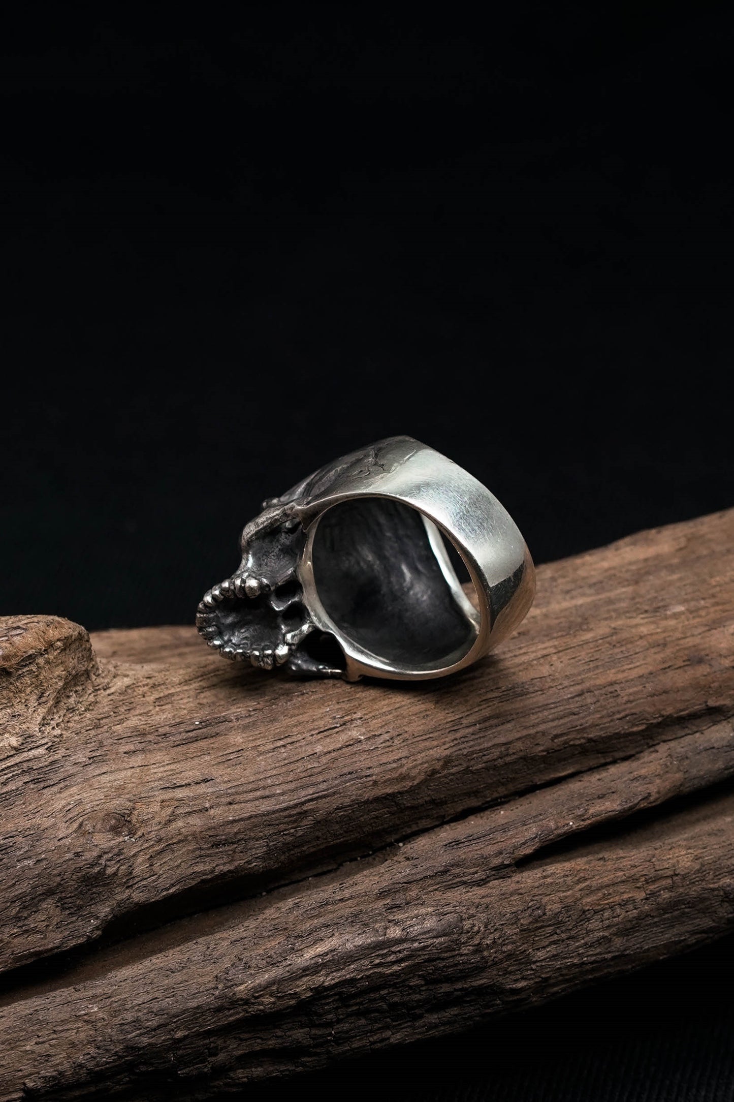 925 Sterling Silver Retro Skinny Skull Ring