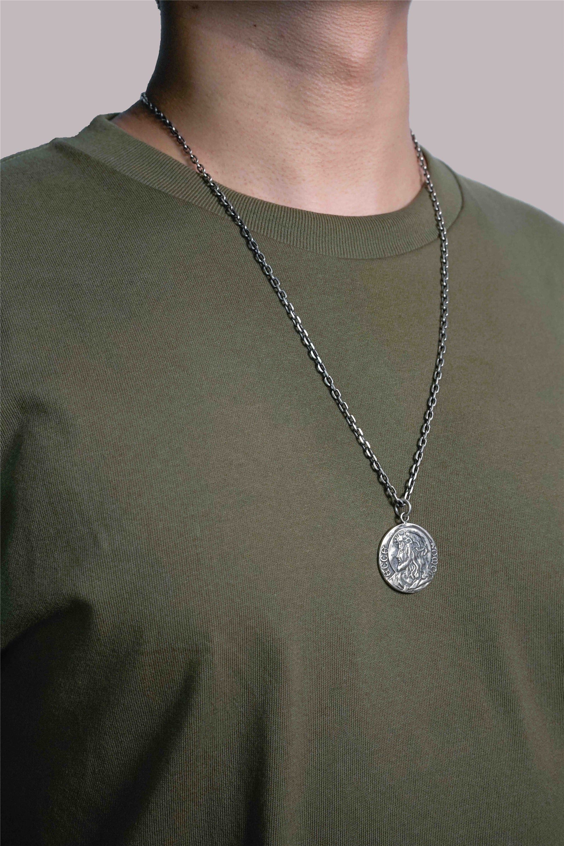 Retro 925 Sterling Silver Christian Jesus Pendant