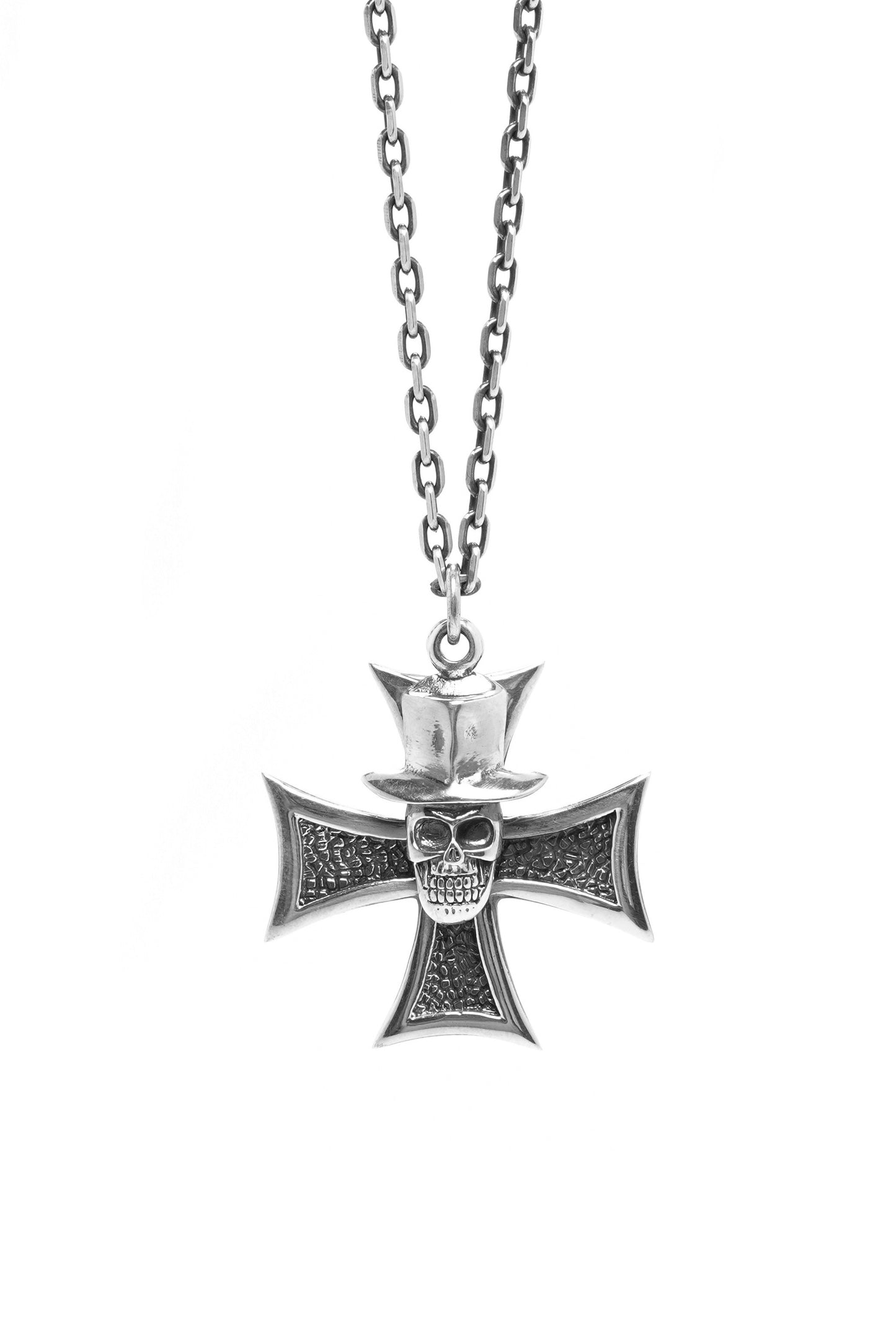 Vintage Cross Skull 925 Sterling Silver Pendant