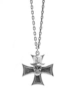 Load image into Gallery viewer, Vintage Cross Skull 925 Sterling Silver Pendant
