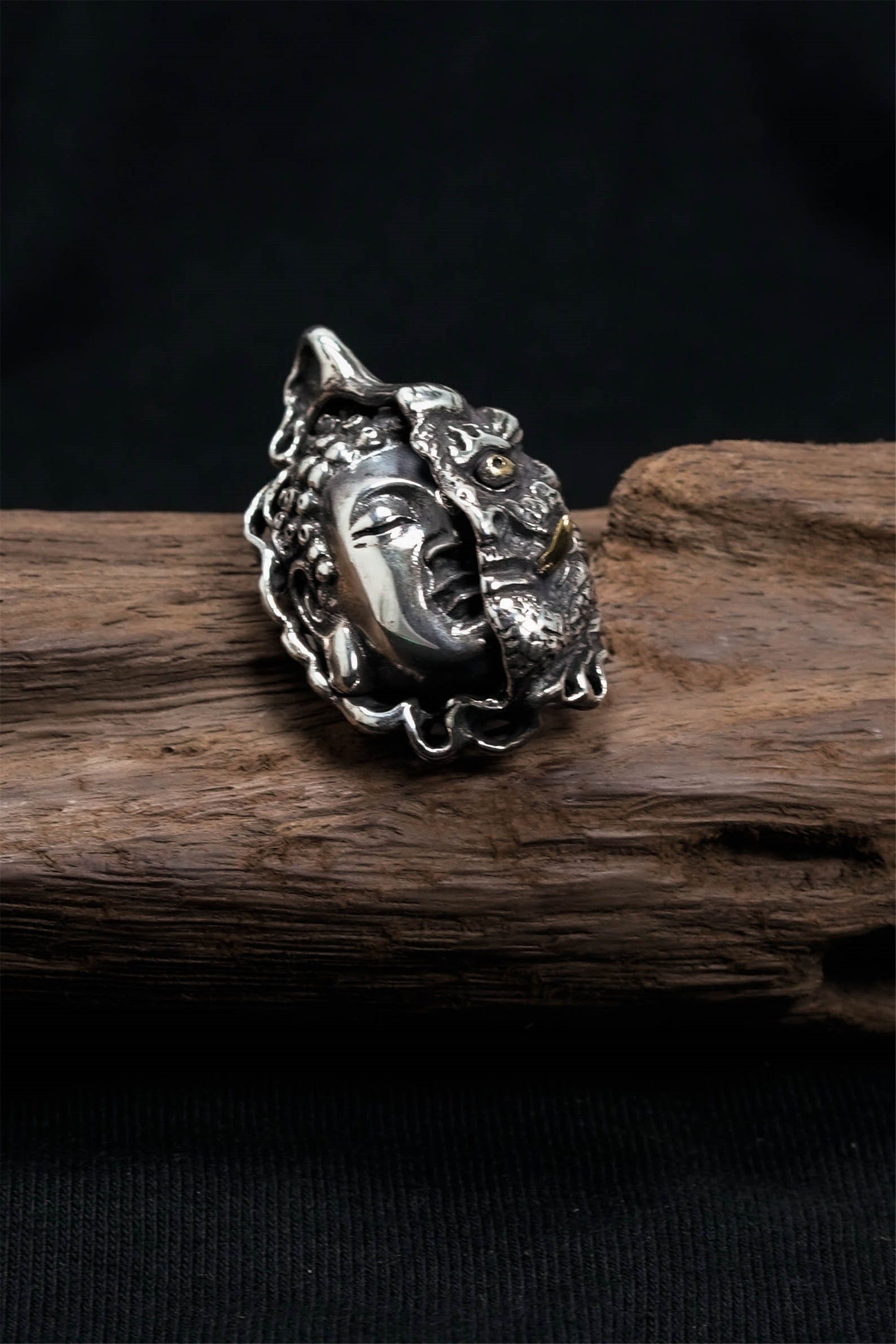 Retro 925 Sterling Silver Buddhism Buddha Pendant