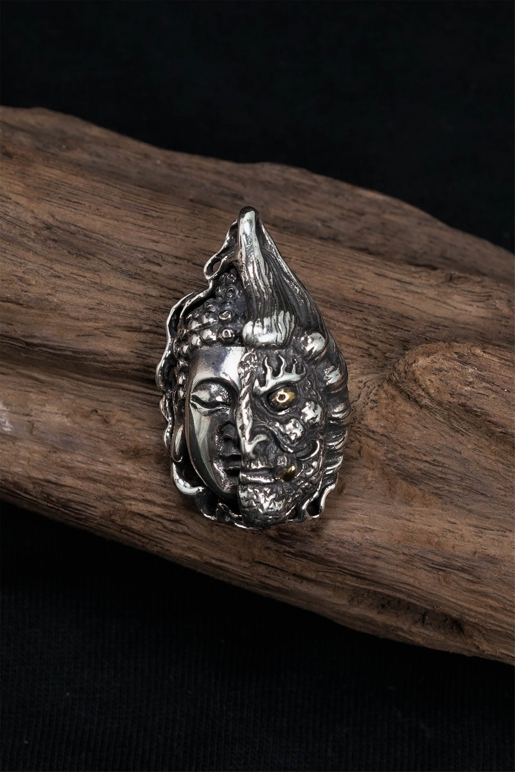 Retro 925 Sterling Silver Buddhism Buddha Pendant