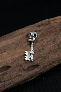 Retro Skull 925 Sterling Silver Key Pendant