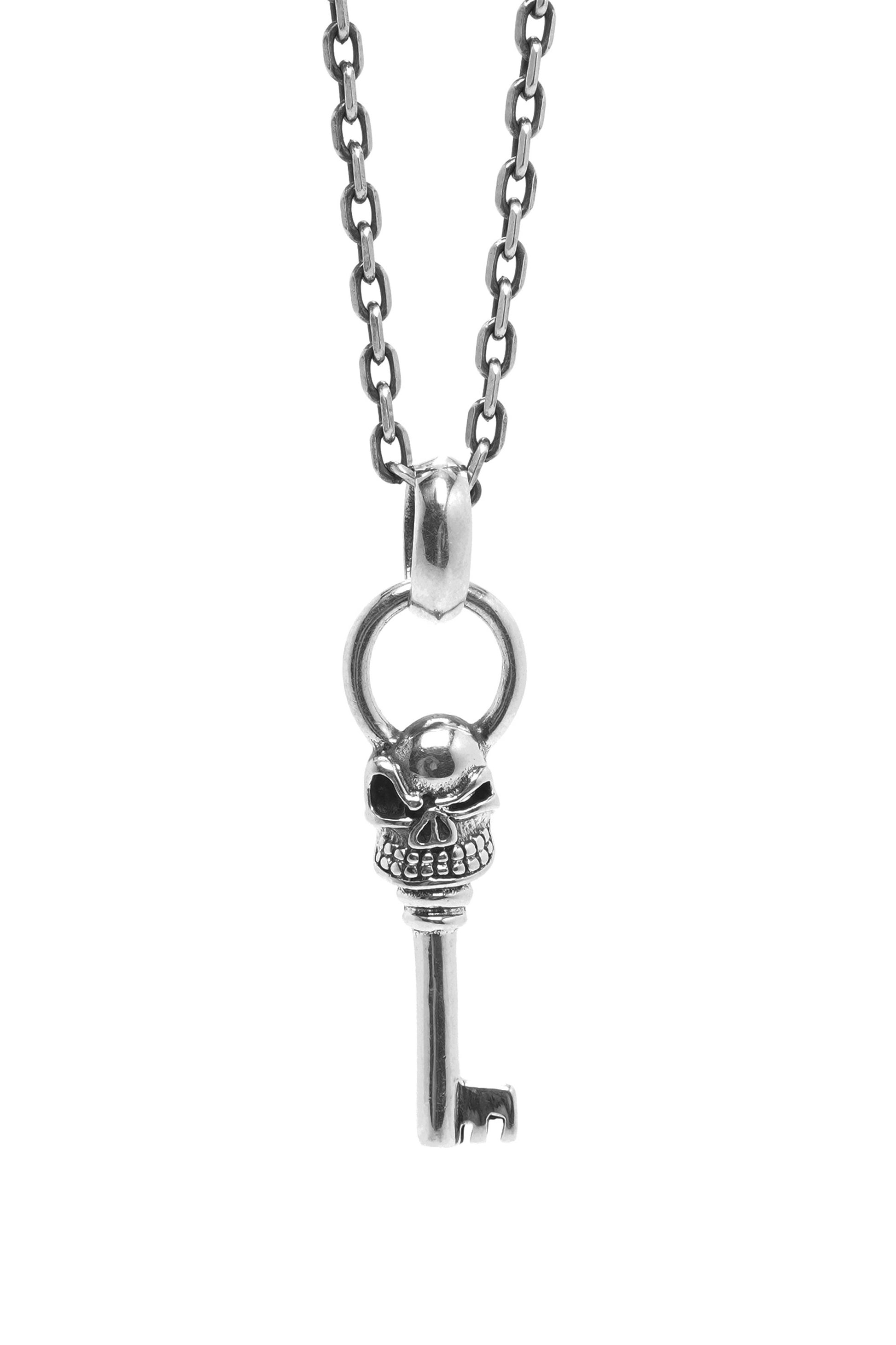 Antique Skull Key 925 Silver Pendant