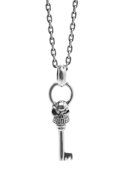 Antique Skull Key 925 Silver Pendant