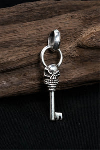 Antique Skull Key 925 Silver Pendant