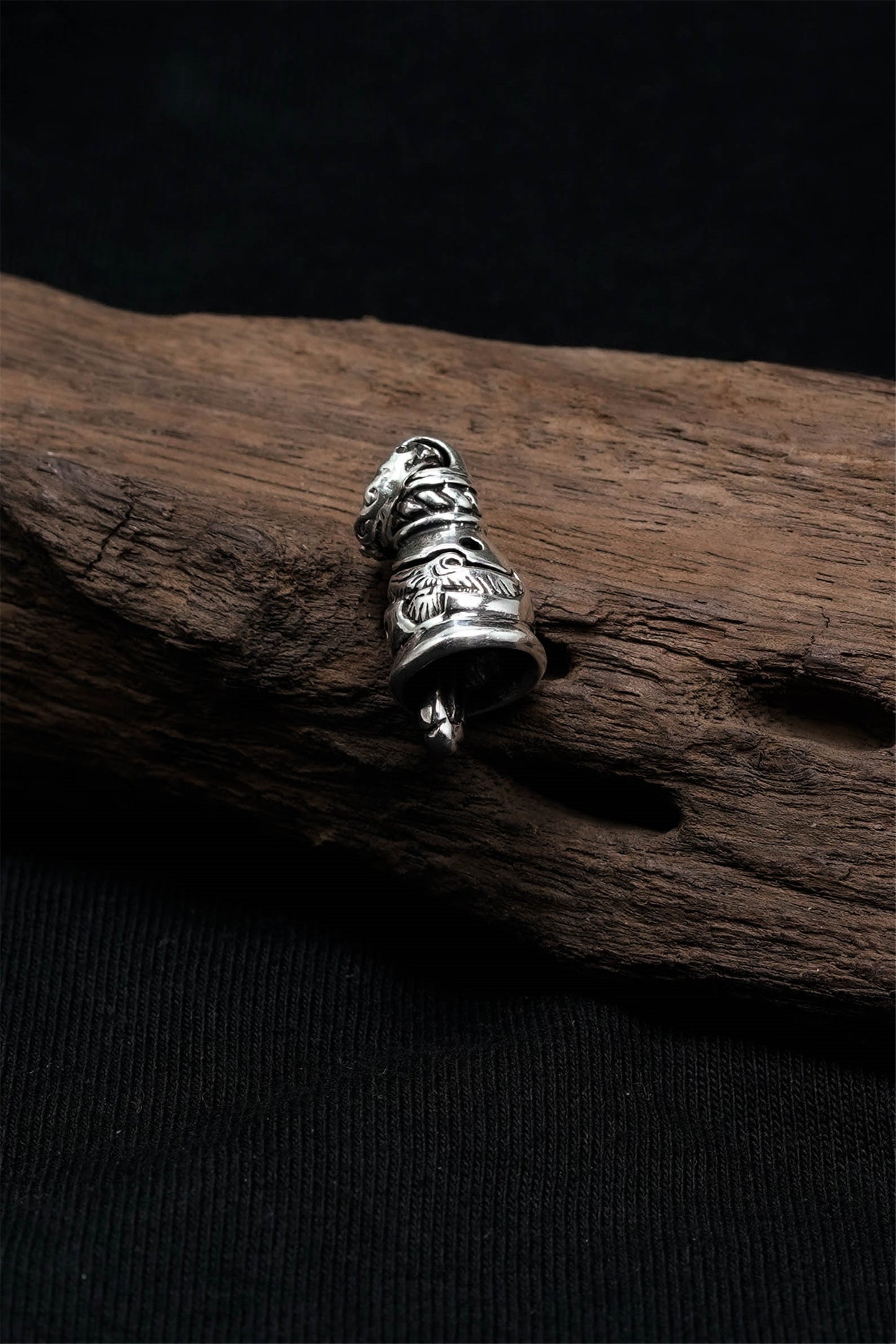 Retro Sterling Silver Eagle Bell Pendant