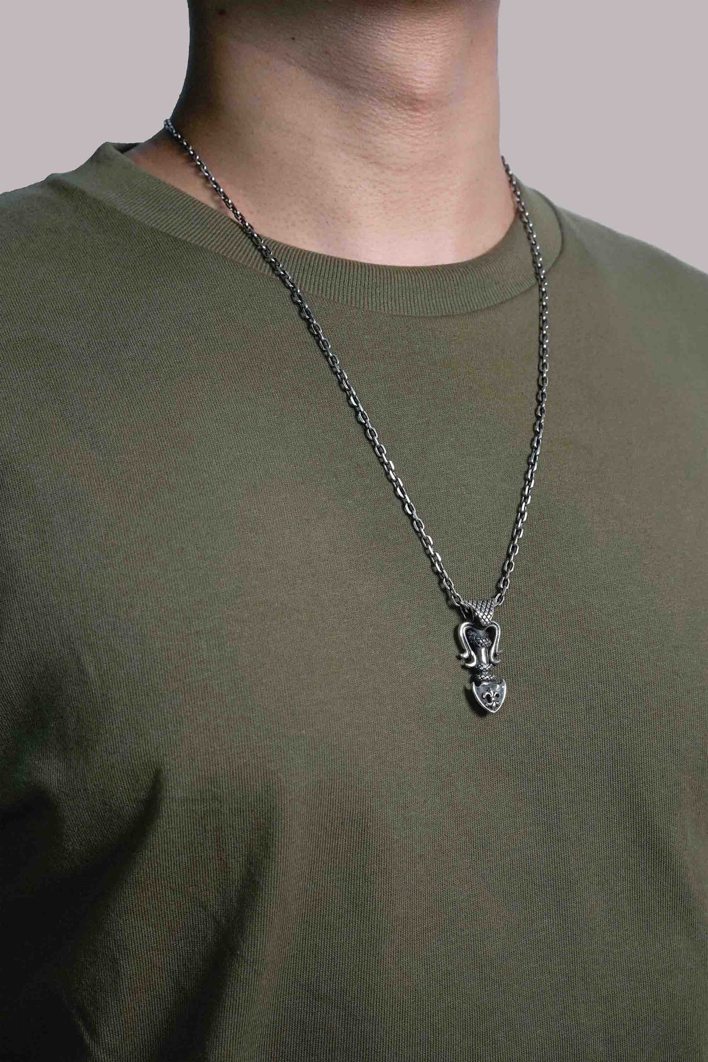 Retro 925 Silver Snake Animal Pendant