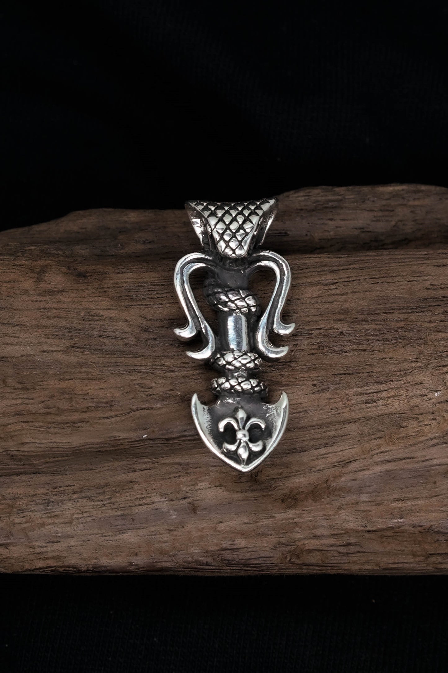 Retro 925 Silver Snake Animal Pendant