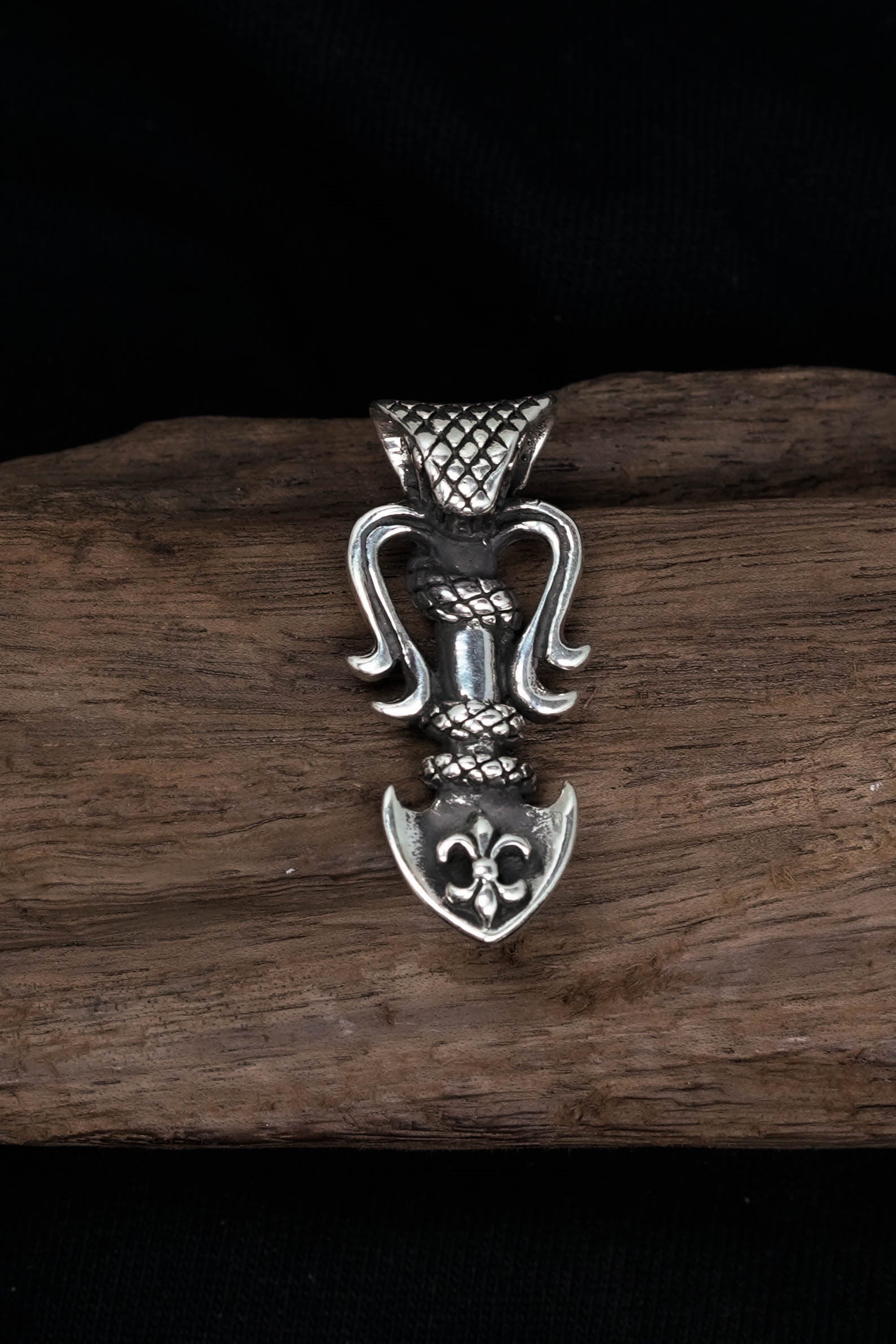 Retro 925 Silver Snake Animal Pendant