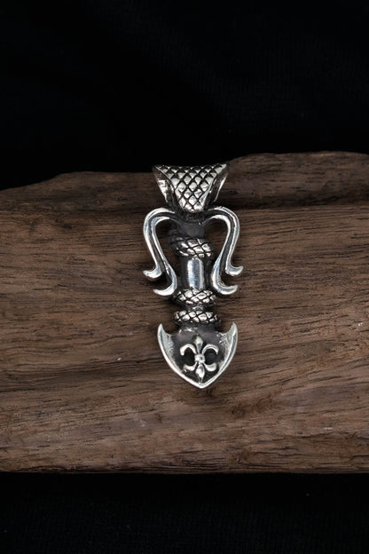 Retro 925 Silver Snake Animal Pendant