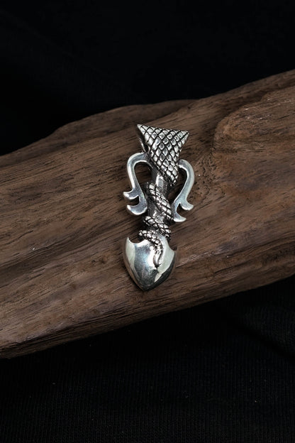 Retro 925 Silver Snake Animal Pendant