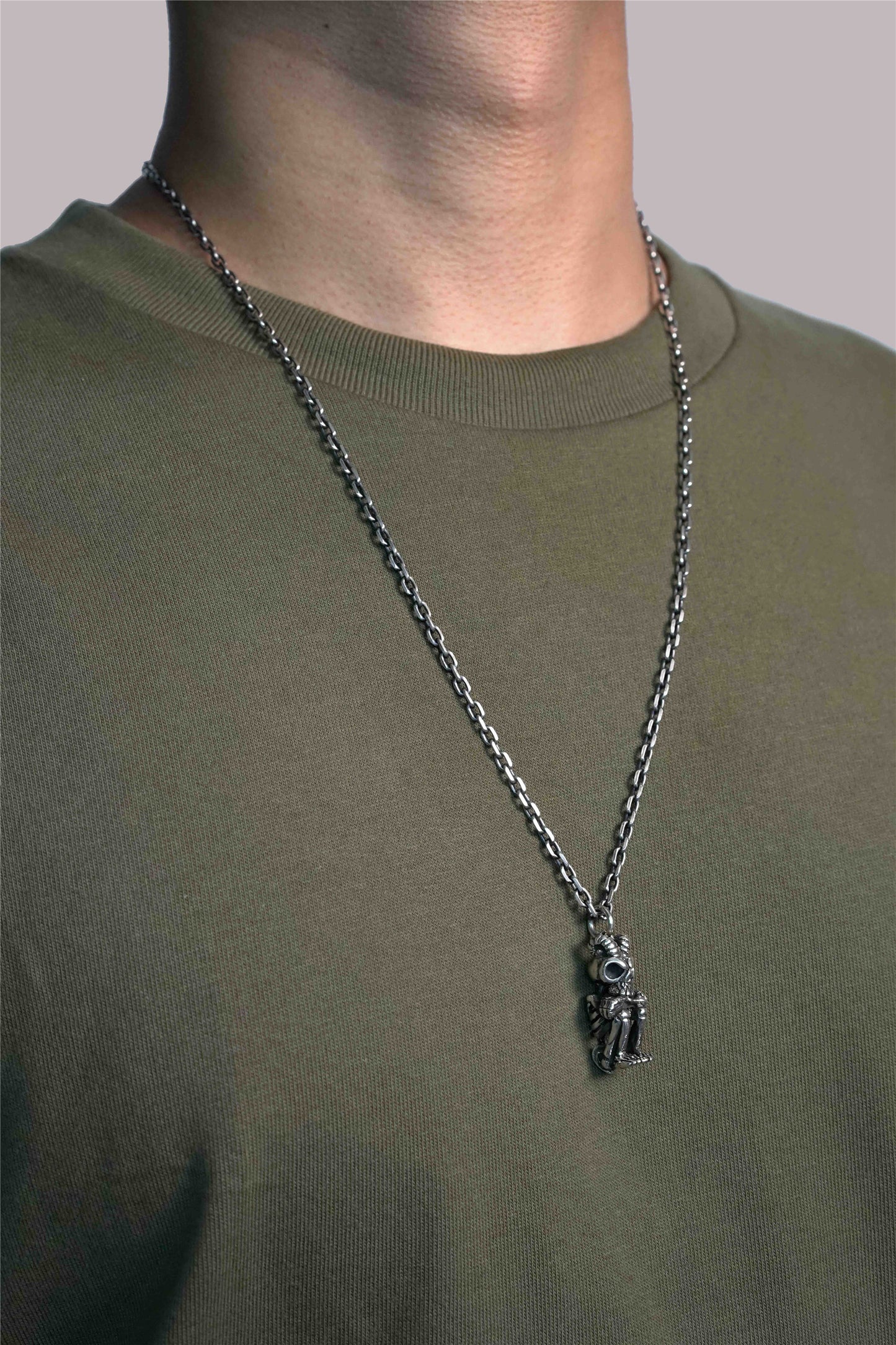 Retro Skull 925 Sterling Silver Pendant