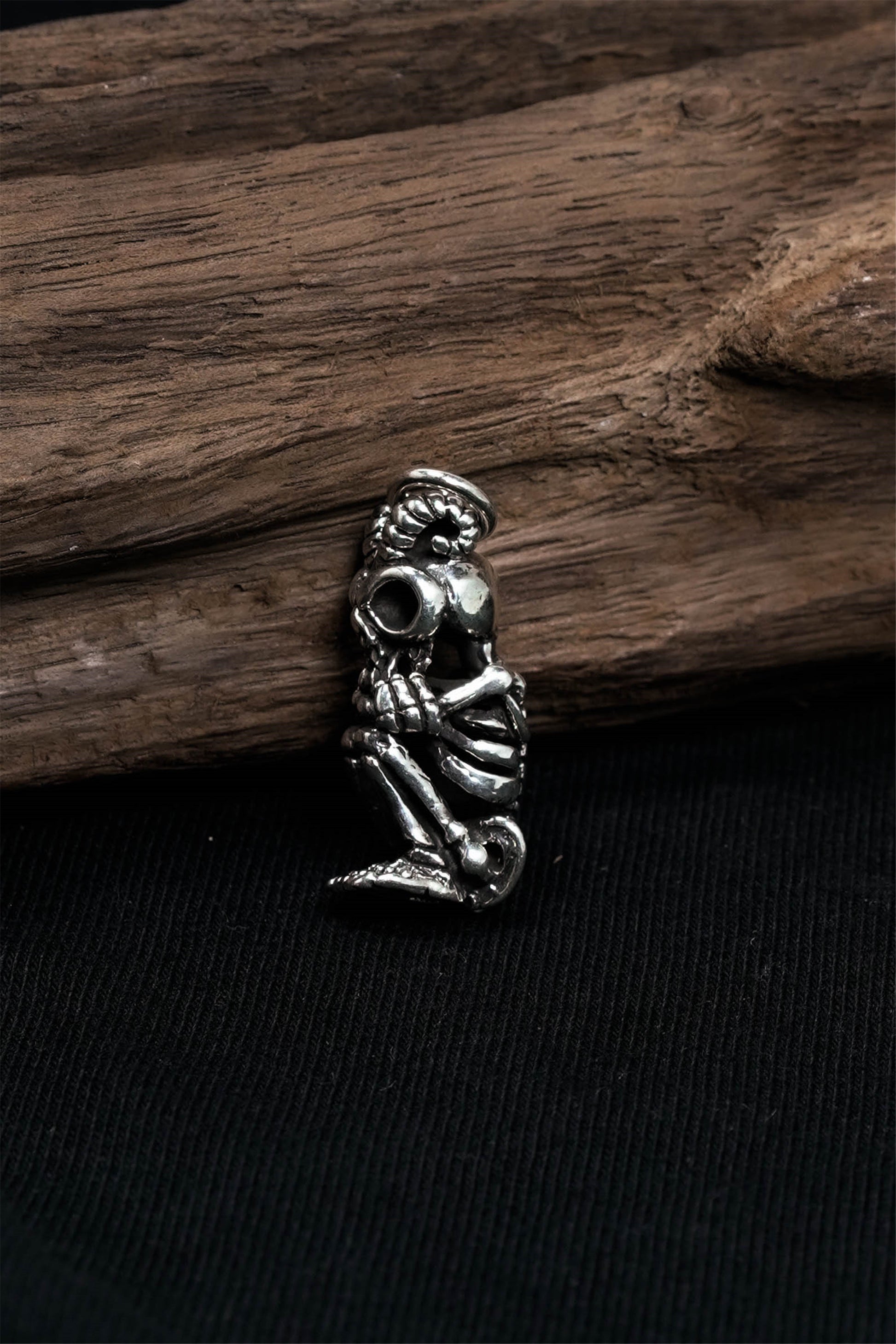 Retro Skull 925 Sterling Silver Pendant