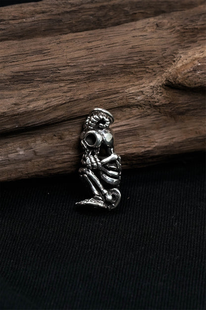 Retro Skull 925 Sterling Silver Pendant