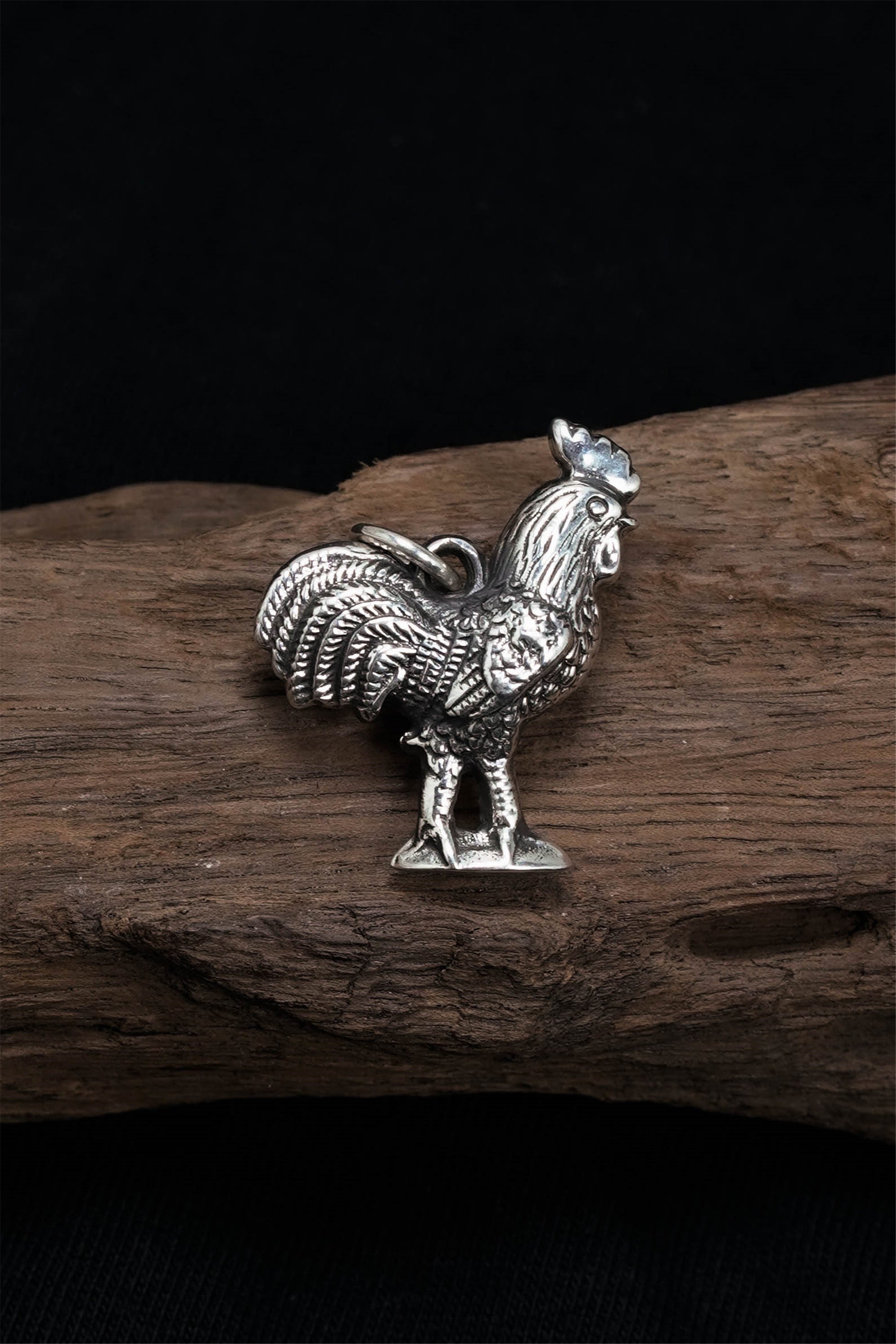 Retro Rooster 925 Sterling Silver Pendant