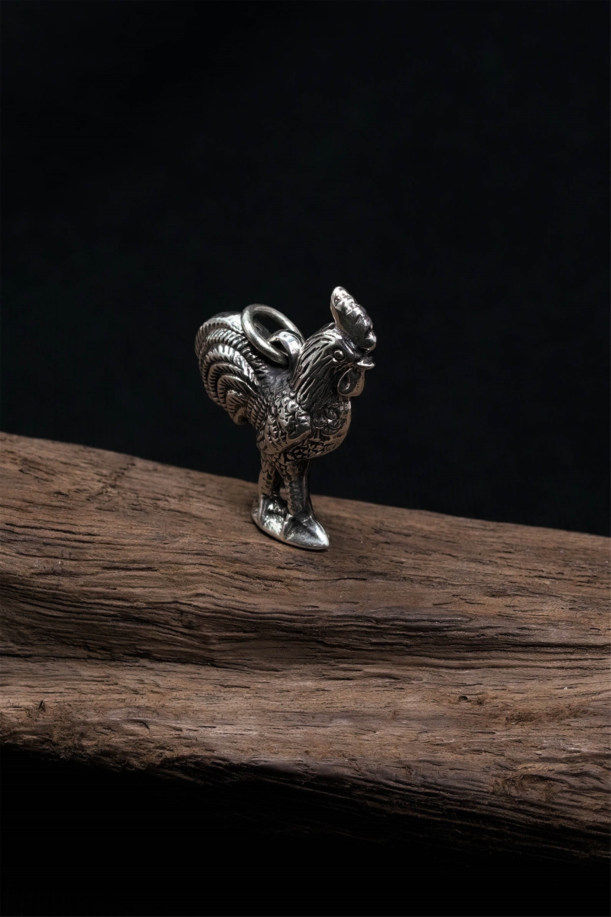 Retro Rooster 925 Sterling Silver Pendant