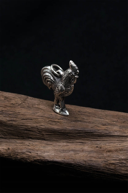 Retro Rooster 925 Sterling Silver Pendant