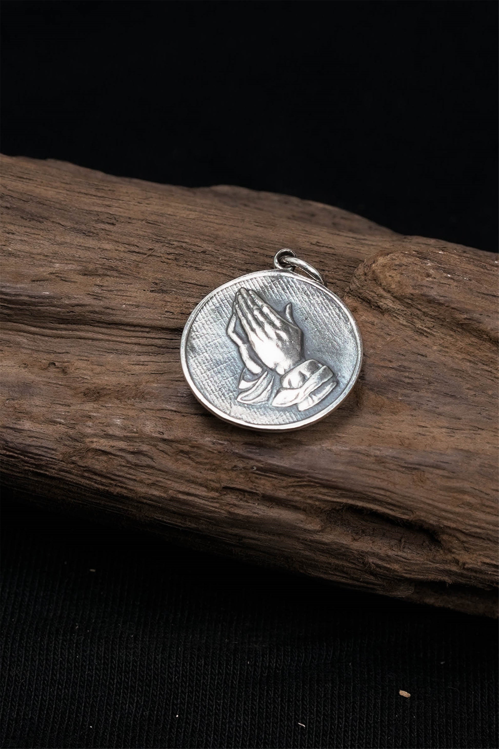 Prayer Hand Pendant Retro 925 Sterling Silver