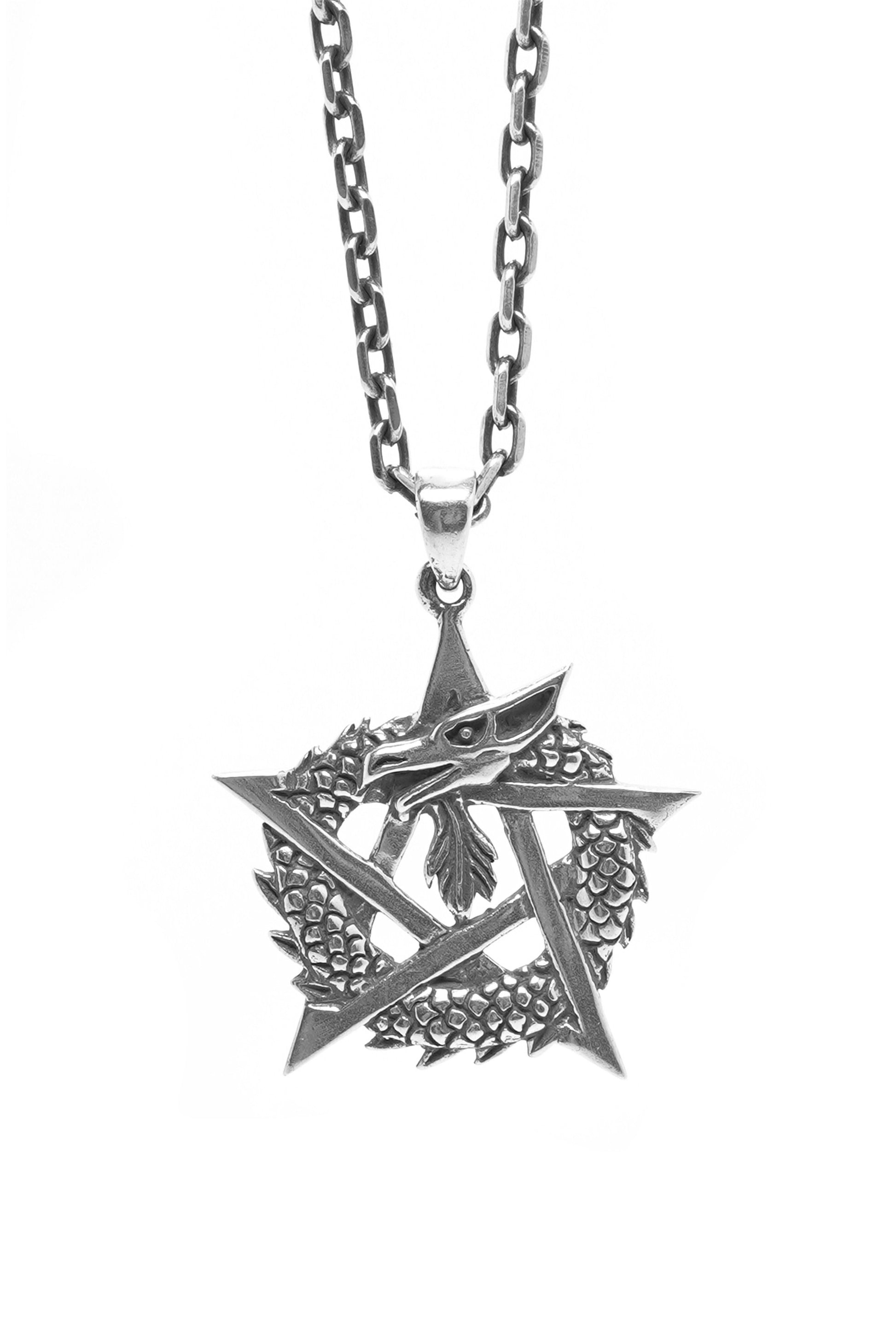 Retro 925 Sterling Silver Dragon Pendant