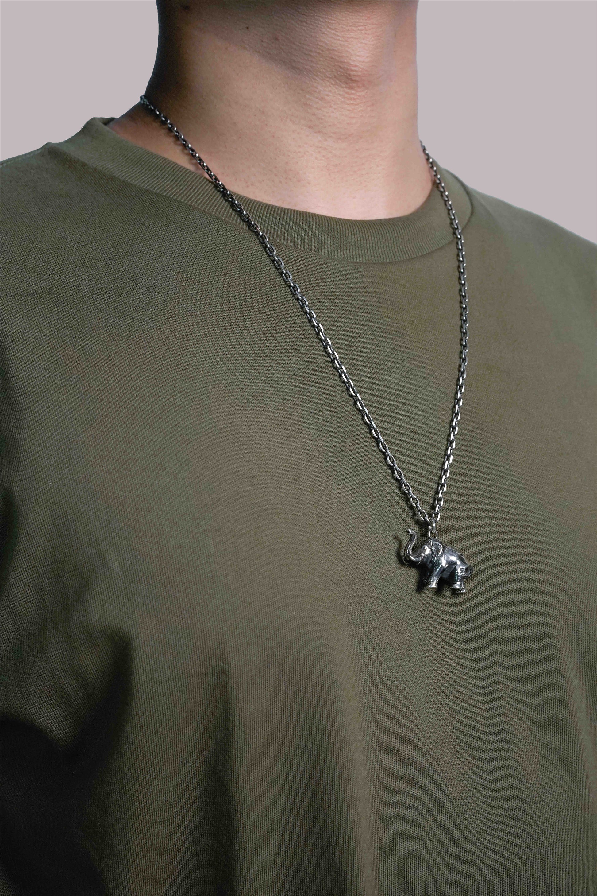 Elephant Pendant Retro 925 Sterling Silver