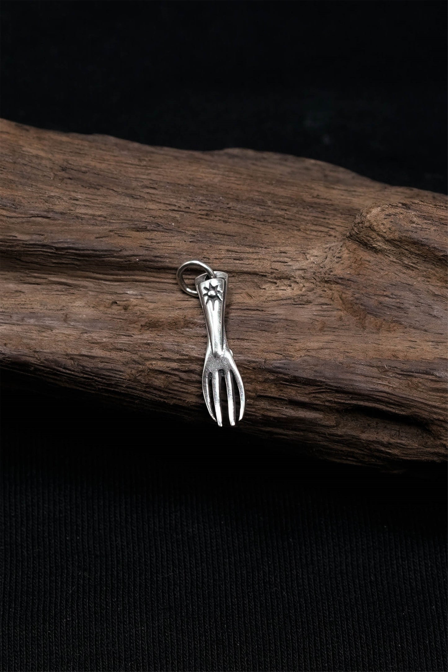 Retro Fork 925 Sterling Silver Pendant