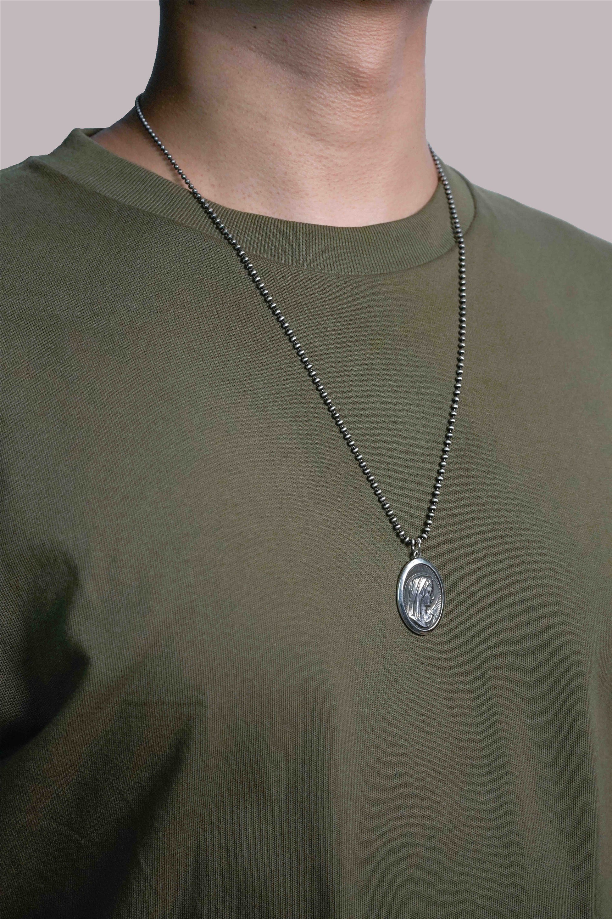 Retro 925 Silver Virgin Mary Couple Pendant