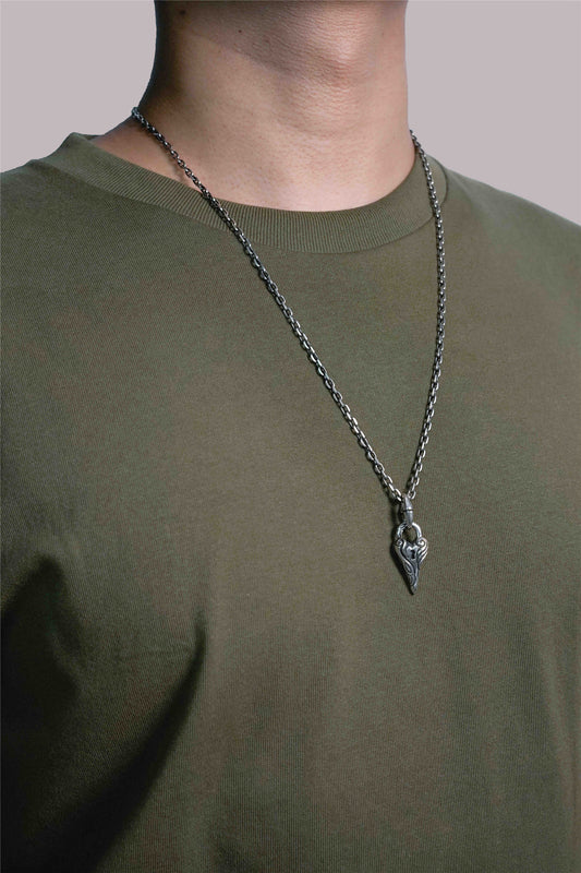 Retro Love Heart Pendant 925 Sterling Silver