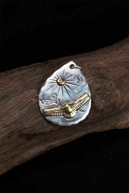 Takahashi Goro Silver Sun Eagle Pendant