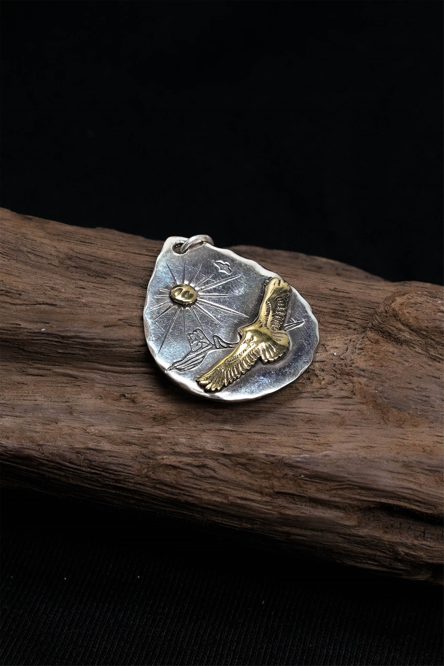 Takahashi Goro Silver Sun Eagle Pendant